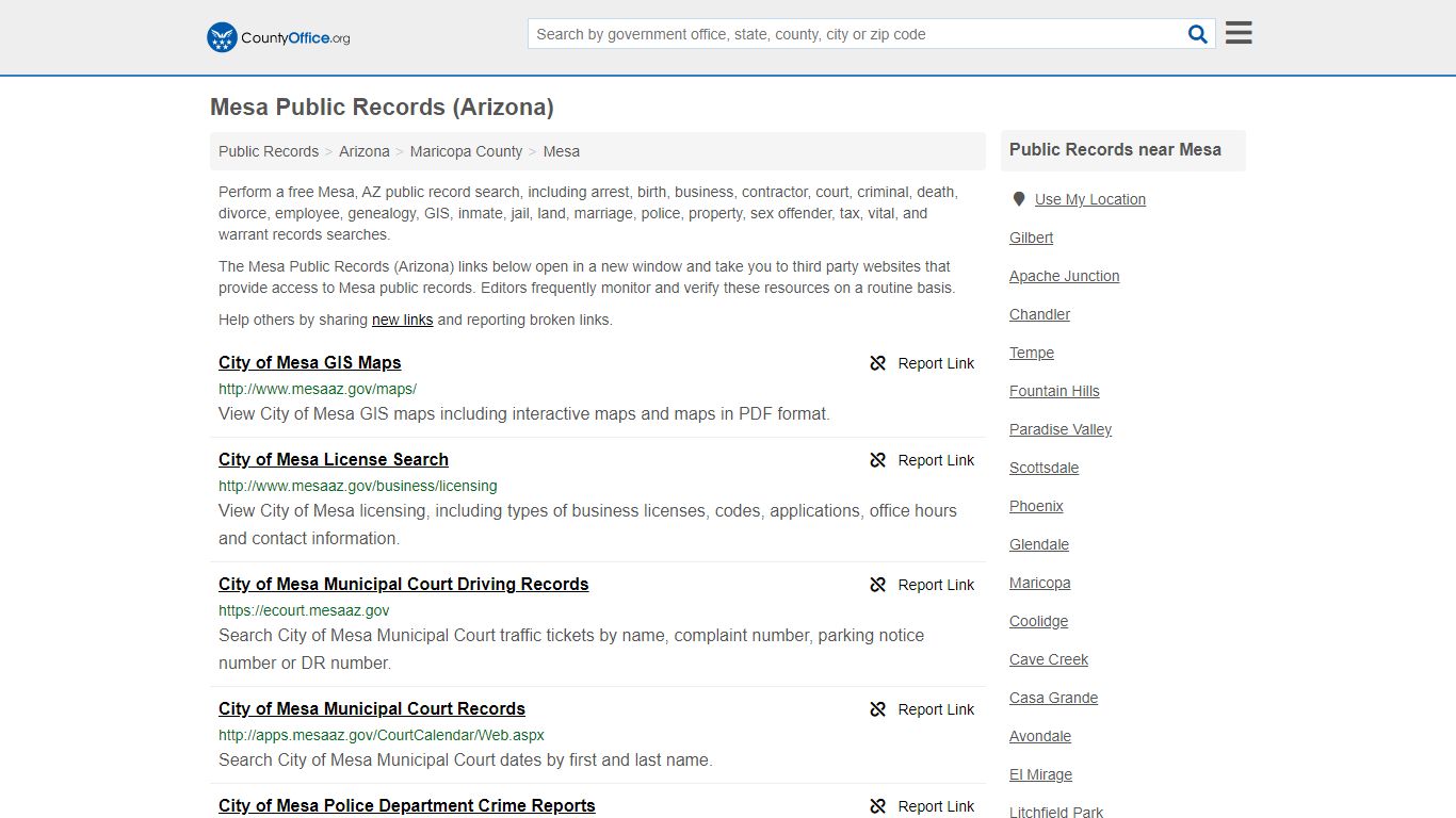 Public Records - Mesa, AZ (Business, Criminal, GIS ...