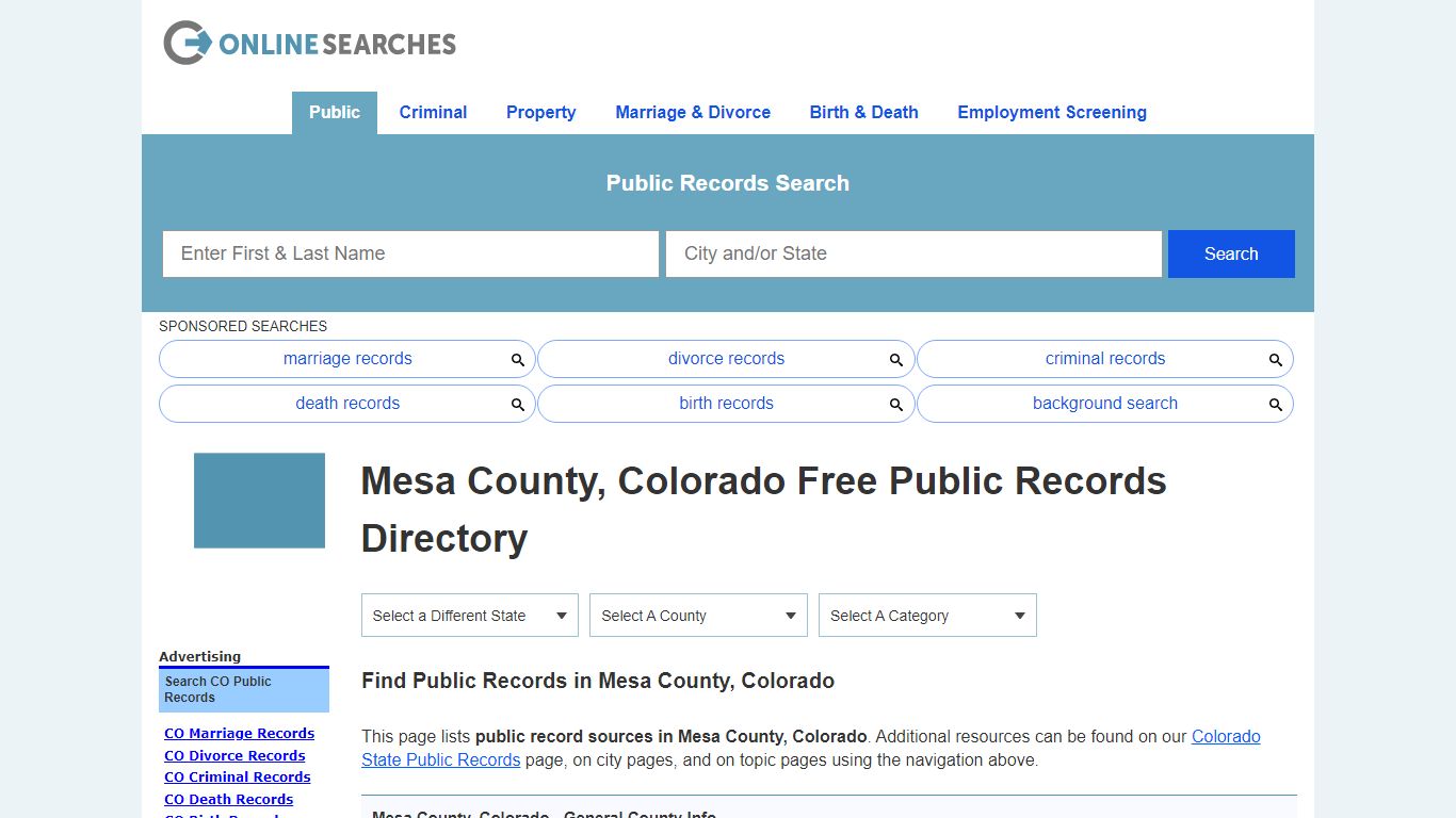 Mesa County, Colorado Public Records Directory